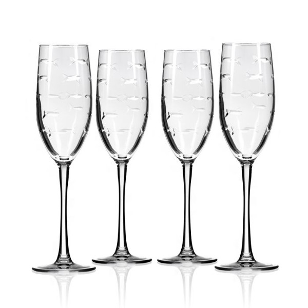 School of Fish Champagne Flutes (Set of 4)