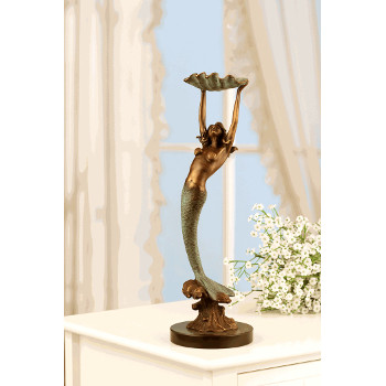 Mermaid With Tray Brass Sculpture