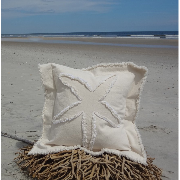 Starfish Canvas Sea Pillow