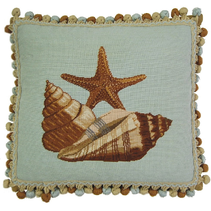 Starfish Needlepoint Pillow