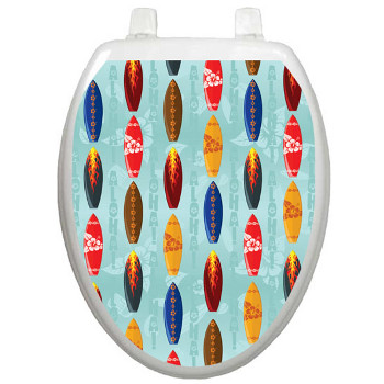 Surfboard Safari Toilet Seat Decoration