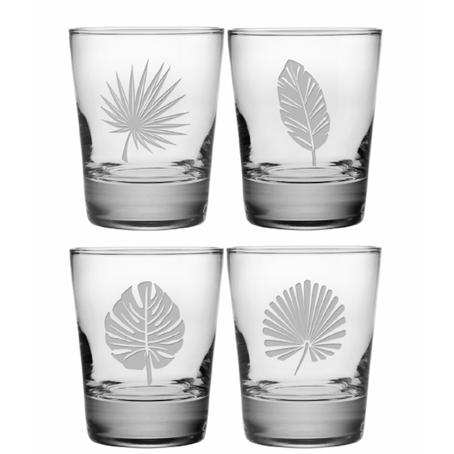 Tropical Foliage Assortment Dor Glass Set