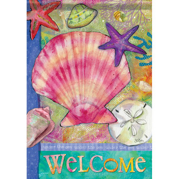 Under The Sea Shells Garden Dura Soft Flag