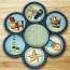 By The Sea Trivet Set In Basket