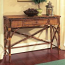 Coastal Rattan Console Table With Drawer