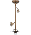 7.5"W Oak Leaf Antique Copper 1 Lt Pendant Hardware