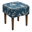 Nautical Linen-Upholstered Stool