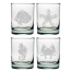 Coastal Sealife Etched Dor Glass Set