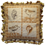 Brown Birds And Shells Needlepoint Pillow