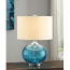 New Port Glass and Metal Table Lamp