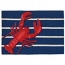Liora Manne Frontporch Lobster On Stripes Indoor/Outdoor Rug - Navy, 24" By 36"
