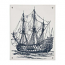 Canvas Ship Wall Panel In Dark Blue Ink