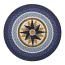 Compass Blue Round  Rug