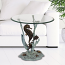 Seahorse Glass Top End Table