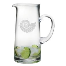 Nautilus Shell Etched Tankard Pitcher