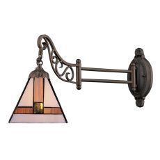 Mix-N-Match 1 Light Swingarm In Tiffany Bronze And Multicolor Glass