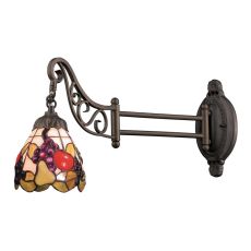Mix-N-Match 1 Light Swingarm In Tiffany Bronze And Multicolor Glass