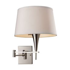 Swingarms 1 Light Swingarm Sconce In Polished Chrome And Off White