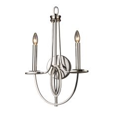 Dione 2 Light Wall Sconce In Polished Nickel