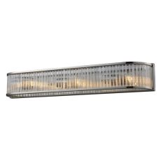 Braxton 3 Light Vanity In Polished Nickel And Ribbed Glass Rods