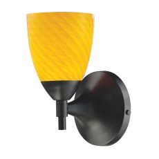Celina 1 Light Sconce In Dark Rust And Canary Glass