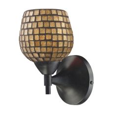 Celina 1 Light Sconce In Dark Rust And Gold Glass