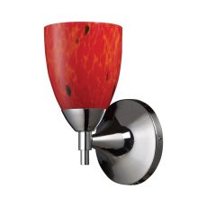 Celina 1 Light Sconce In Polished Chrome And Fire Red