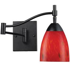Celina 1 Light Swingarm Sconce In Dark Rust And Fire Red
