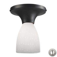 Celina 1 Light Semi Flush In Dark Rust And Simple White - Includes Recessed Lighting Kit