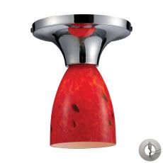 Celina 1 Light Semi Flush In Polished Chrome And Fire Red - Includes Recessed Lighting Kit