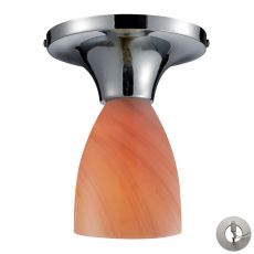 Celina 1 Light Semi Flush In Polished Chrome And Sandy Glass - Includes Recessed Lighting Kit