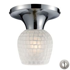 Celina 1 Light Semi Flush In Polished Chrome And White - Includes Recessed Lighting Kit