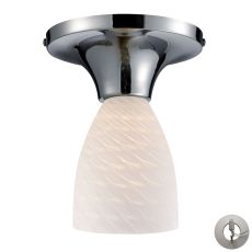 Celina 1 Light Semi Flush In Polished Chrome And White Swirl Glass - Includes Recessed Lighting Kit