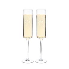Personalized Best Day Ever 8 Oz. Contemporary Champagne Flutes