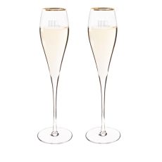 Mr. & Mr. Gatsby Gold Rim Champagne Flutes