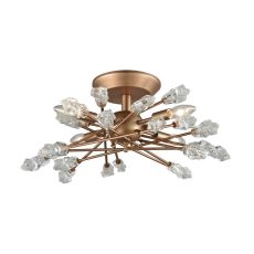 Serendipity 4 Light Semi Flush In Matte Gold With Clear Bubble Glass