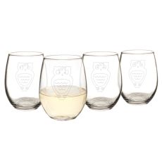 Owl 21 Oz. Stemless Wine Glasses (Set Of 4)