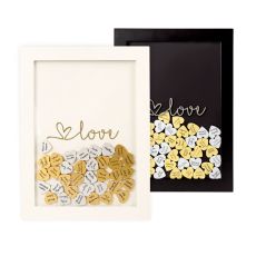 Gold Love Heart Drop Guestbook, White