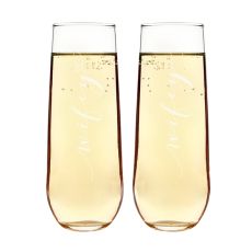 Wifey & Wifey Stemless Champagne Flutes