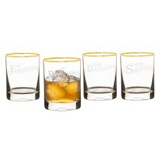 Old Fashioned Gold Rim Whiskey Glasses