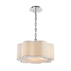 Villoy 3 Light Drum Pendant In Polished Stainless Steel And Nickel