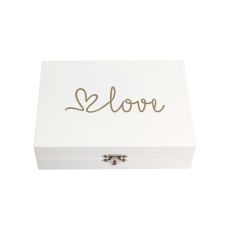 Gold Love Wedding Ring Bearer Box