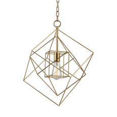 Neil 1 Light Box Pendant In Gold Leaf - Small