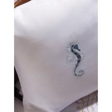 Embroidered Beach Themed Pillow
