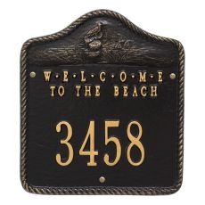Personalized Welcome To The Beach Plaque, Black / Gold