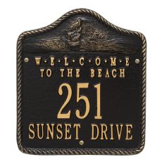 Personalized Welcome To The Beach Plaque, Black / Gold