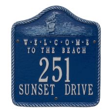 Personalized Welcome To The Beach Plaque, Blue / Silver