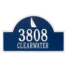 Personalized Sailboat Arch Plaque, Blue / White