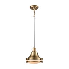 Riley 1 Light Pendant In Satin Brass And Oil Rubbed Bronze