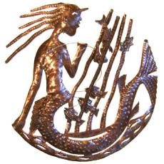 Mermaid With Fish Sculpture